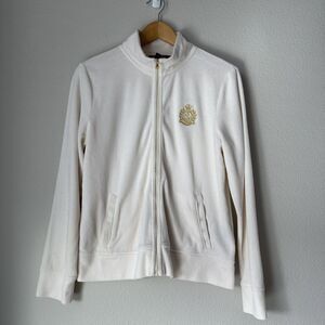 Vintage Lauren Ralph Lauren Women's Zip Hoodie Sweater Crown Crest Velvet PL